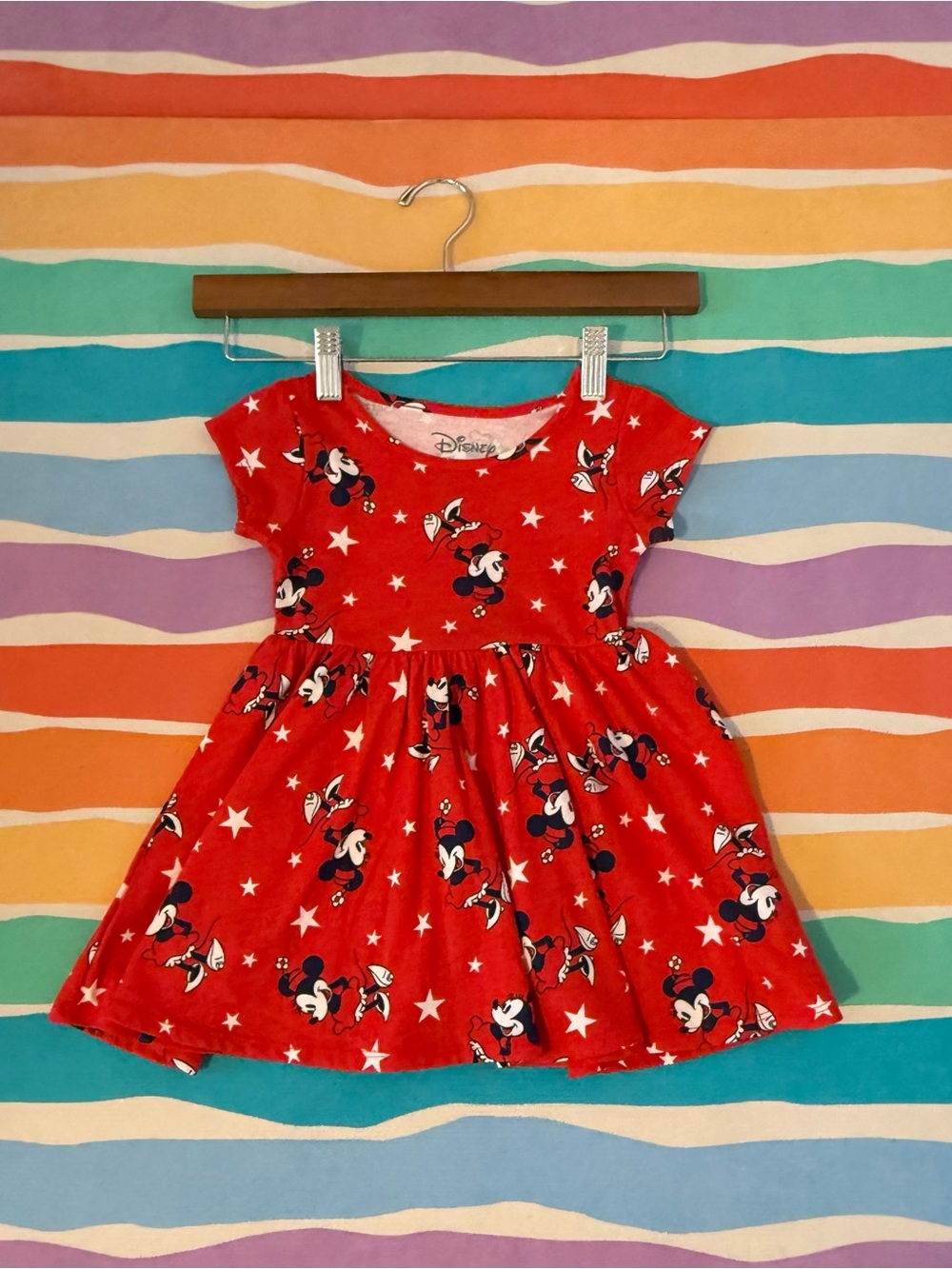 Disney Red Minnie Mouse Short Sleeve Twirl Dress